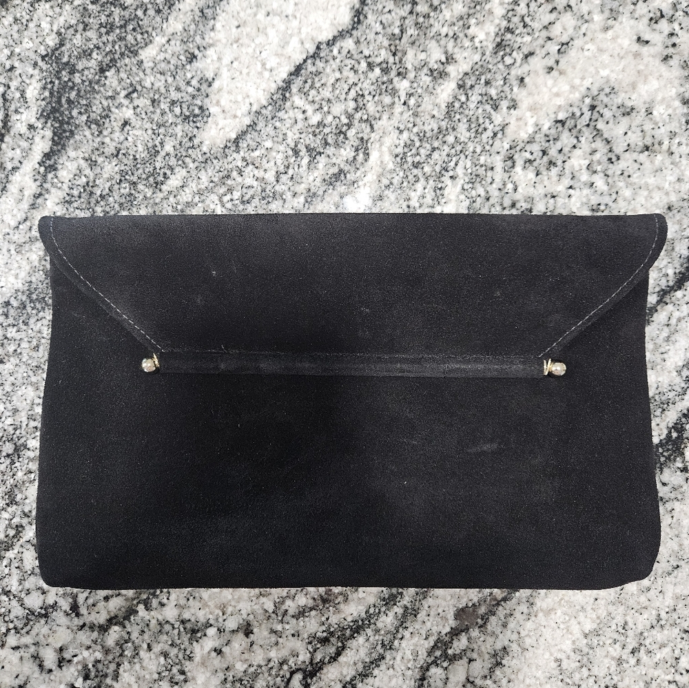 Black Leather-Like Clutch